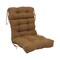 20-inch by 42-inch Solid Microsuede Tufted Chair Cushion Brown-Color